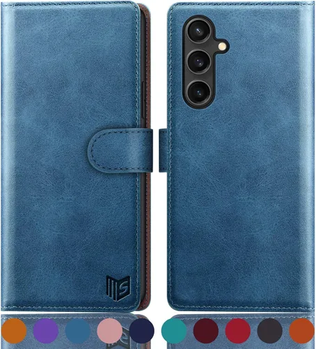 Miniatura 15 de SUANPOT Funda tipo cartera para Samsung Galaxy S23 FE con bloqueo RFID, tarjetero de piel sintética con tapa y tapa para teléfono para Samsung S23