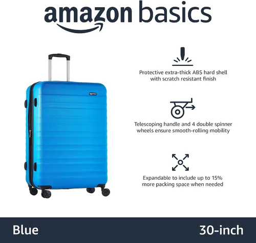 Miniatura 2 de Tienda Basics Maleta rígida giratoria, equipaje de mano expandible con ruedas, Azulclaro, Spinner
