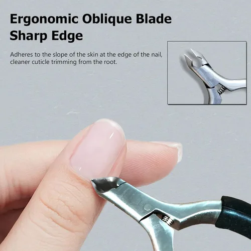 Miniatura 4 de Cortadora de cutículas, pinza de cutícula de 3/4 de mandíbula extremadamente afilada, herramientas profesionales para recortar cutículas de uñas