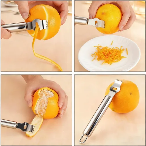 Miniatura 7 de Rallador de queso, rallador de limón con asa, rallador de cocina, juego de 5 unidades de acero inoxidable para especias de queso, jengibre, ajo