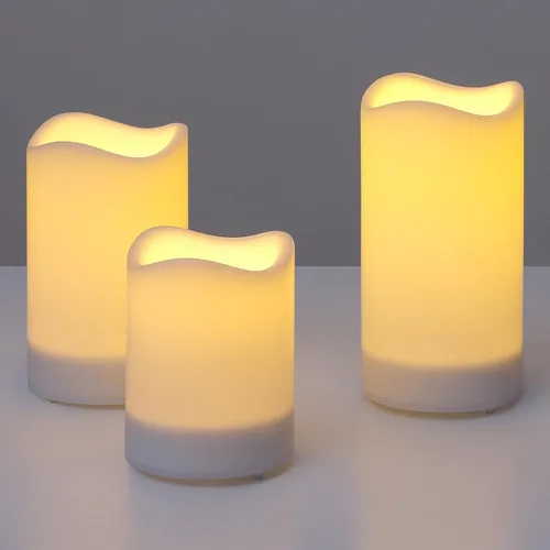 Miniatura 7 de Vela solar, pilar sin llama parpadeante impermeable para exteriores, velas electrónicas LED con sensor de luz integrado, temporizador inteligente