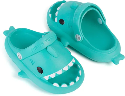 Miniatura 5 de Sandalias de tiburón para niños y niñas, pantuflas de ducha con forma de nube, bonitas sandalias de punta abierta con dibujos animados, suela