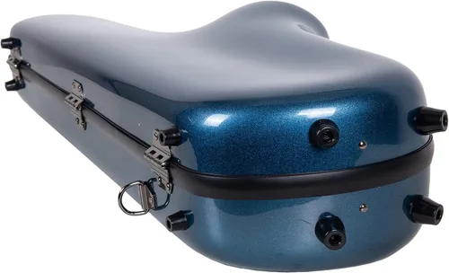 Miniatura 6 de Crossrock Estuche para saxofón alto de fibra de vidrio con correas de mochila en color azul