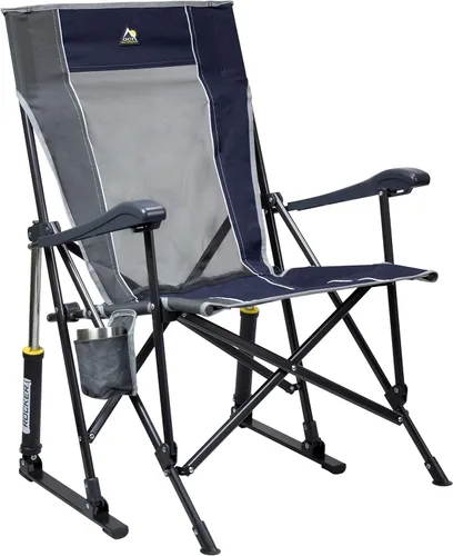 GCI OUTDOOR RoadTrip Rocker Silla de Camping | Silla Mecedora Portátil y Plegable con Reposabrazos Sólidos y Duraderos, Portavasos y Respaldo