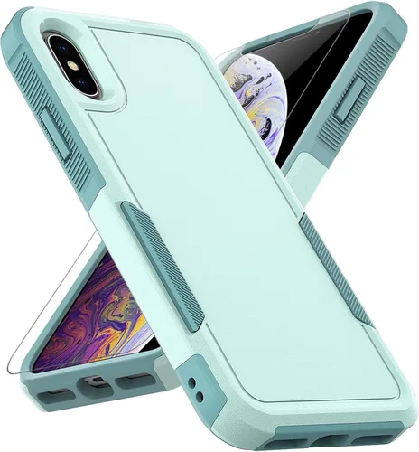 Miniatura 13 de Funda para iPhone X/iPhone Xs: funda protectora de doble capa resistente para teléfono celular, a prueba de golpes, resistente, con protector
