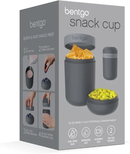 Miniatura 6 de Bentgo Snack Cup - Contenedor de bocadillos reutilizable con diseño a prueba de fugas, compartimento para aderezos y tapa de doble sellado, portátil