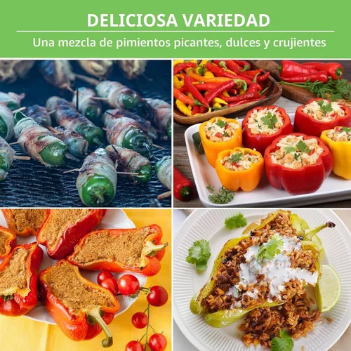 Miniatura 5 de 10 paquetes de semillas de pimiento para plantar Jalapeño, Serrano, Cayena, Bola, Habanero, Poblano y más – Colección de pimientos autóctonos