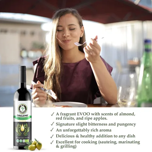 Miniatura 3 de M.G. PAPPAS Aceite de oliva orgánico italiano extra virgen prensado en frío, galardonado, AOVE sin filtrar, sin gluten, sin alérgenos, aceite
