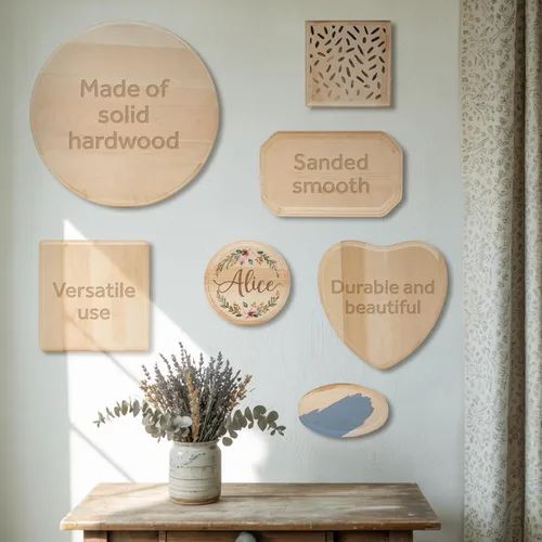 Miniatura 6 de Placa de madera rectangular de 12.7 cm, 2 piezas con borde biselado y esquinas recortadas, placa de madera sin acabar, piezas en blanco de madera