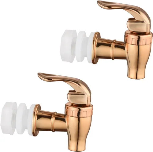 Espiga de repuesto para dispensador de bebidas, espitas estilo empuje, boquilla de repuesto para dispensador de agua, color oro rosa, paquete de 2