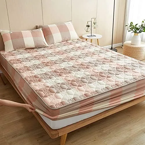 Miniatura 2 de Protector de colchón impermeable tamaño King – Sábana bajera acolchada, funda gruesa y transpirable, ropa de cama suave y silenciosa – Almohadilla