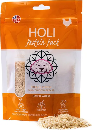 Miniatura 3 de HOLI Alimento para perros liofilizado - Paquete de 3 unidades de 2 onzas (hígado de res, pechuga de pollo, salmón) Mezcla en potenciador de sabor