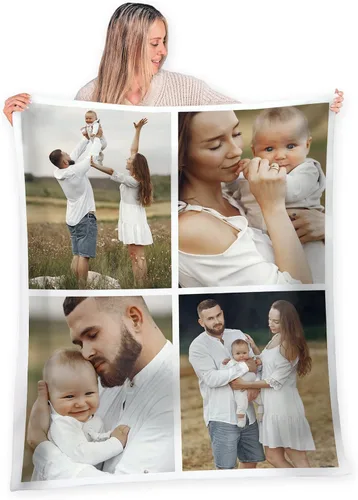 Miniatura 21 de FrameStory Manta personalizada con fotos y texto, totalmente personalizable con tus fotos y mensajes, manta de forro polar suave y suave, 30 x 40