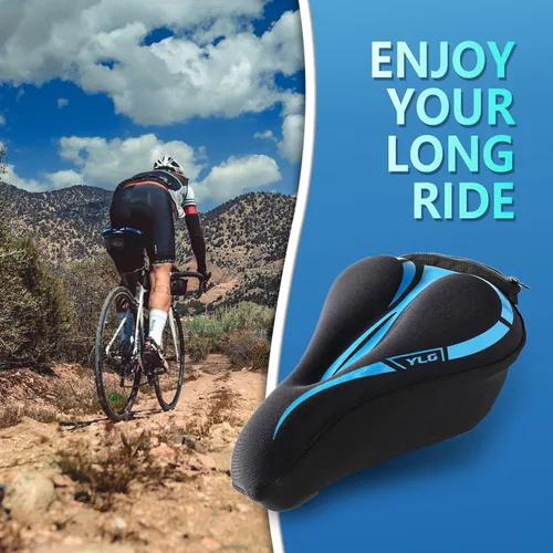 Miniatura 7 de YLG Funda de asiento de bicicleta, espuma viscoelástica y gel para asiento de bicicleta para hombres y mujeres, cómoda funda de asiento de bicicleta