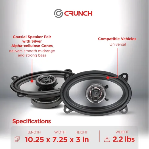 Miniatura 4 de Crunch Altavoces CS46CX serie CS (4" x 6", coaxial, 250 vatios máx.)