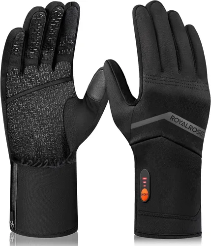 Royalrose Heated Gloves Liners for Men Women, Rechargeable Waterproof Winter Thin Heated Work Gloves with Arthritis Raynaud's Relief for Ski Golf