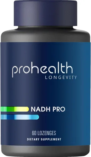 ProHealth NADH Pro - Boost NAD+ (25 mg, 60 pastillas de acción rápida) Aumenta la energía, la memoria y el enfoque | Apoyo del estado de ánimo |