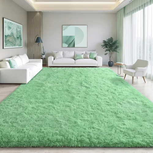 Miniatura 143 de EVOIONOS - Alfombra redonda gris para dormitorio, 5x5 pies; alfombras circulares suaves y esponjosas para sala de estar, alfombras de felpa peludas