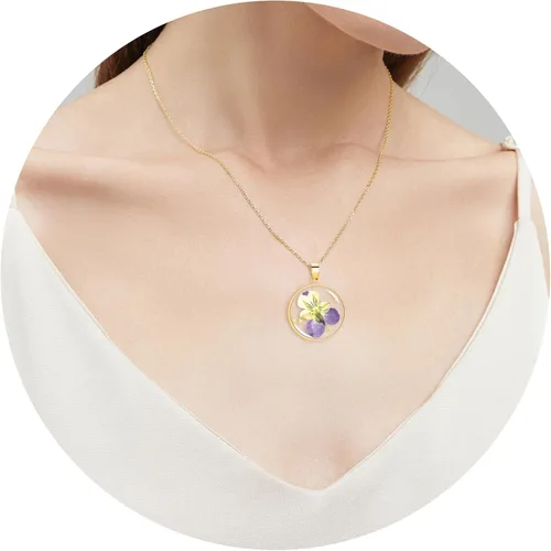 Miniatura 152 de Pressed Flower Necklace Gift for Women Personalized Handmade Necklaces Birth Flower Necklace
