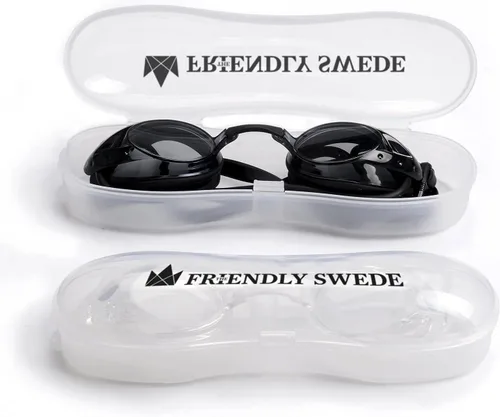Miniatura 5 de The Friendly Swede Gafas de natación antivaho para mujeres y hombres, con 3 piezas de nariz y funda, lente gran angular, paquete de 2