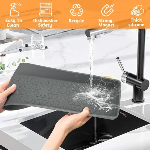 Miniatura 5 de Estante magnético de silicona de 30"/24"/20" para cocina, suave, flexible, fuerte, magnético, resistente al calor, sobre la estufa, estante de 3