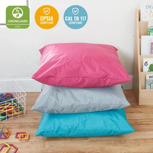 Miniatura 6 de ECR4Kids Cojín Jumbo para interiores y exteriores, para niños, 27 x 27 pulgadas, esenciales para el aula, turquesa