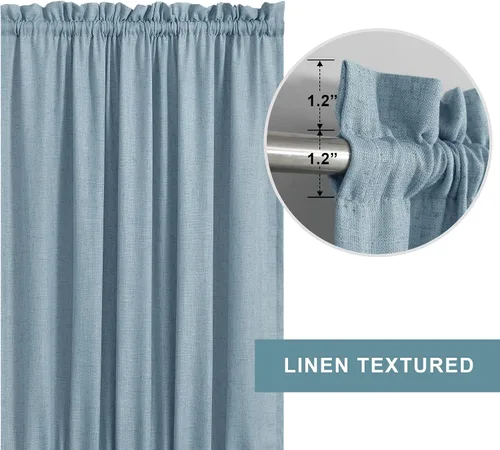 Miniatura 3 de KOUFALL Cortina de puerta delantera para puerta de cristal, media ventana, protección de privacidad, filtro de luz, bolsillo para barra, cortina
