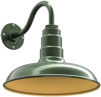 Miniatura 77 de Steel Lighting Co. Topanga - Luz de granero Montaje en pared al aire libre Domo de 14 pulgadas Cuello de cisne de 11 pulgadas Luz de garaje