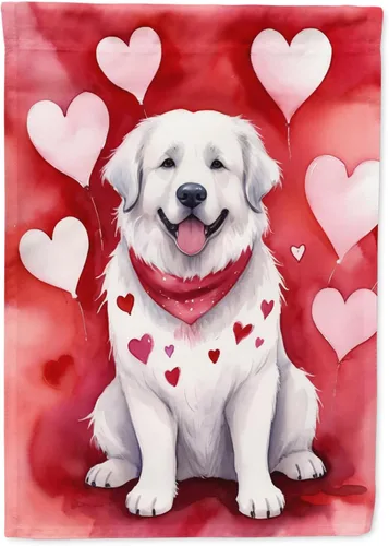Miniatura 204 de Caroline's Treasures DAC5292CHF - Bandera de Border Collie My Valentine House para porche, grande, con manga para porche, para colgar en la pared