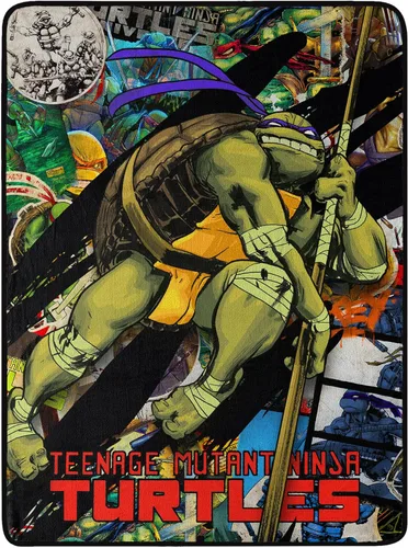 Miniatura 9 de Northwest Manta Micro Raschel Teenage Mutant Ninja Turtles, 46 x 60 pulgadas, Cowabunga Dudes