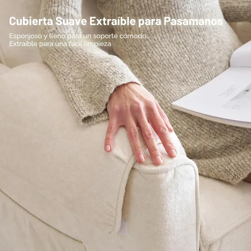 Miniatura 8 de Silla reclinable eléctrica extragrande, sillón basculante giratorio de 26" extra ancho con reposacabezas ajustable, silla mecedora de chenilla