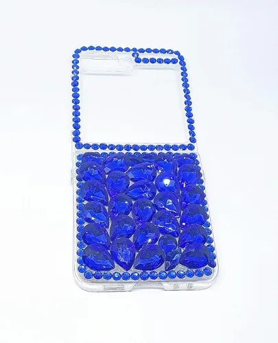 Miniatura 3 de Aikukiki Funda para Galaxy Z Flip 5, Galaxy Z Flip 5 5G, 3D hecha a mano con piedras deslumbrantes de cristal con diamantes brillantes para Samsung