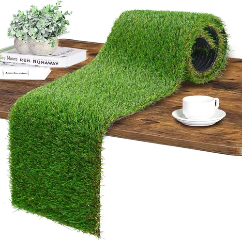 Miniatura 10 de GLOBREEN Manteles individuales de mesa de césped artificial para decoración de fiesta de golf de Pascua, manteles de mesa de césped artificial verde