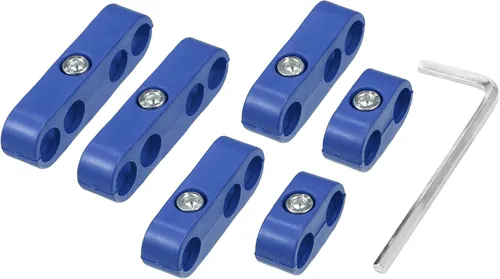 X AUTOHAUX 1 Unidades 0.276 in-0.315 in Motor de Coche Bujía Separador de Alambre Telares Divisor Organizador Abrazadera Plástico Azul