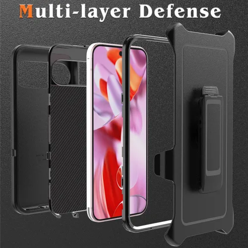 Miniatura 5 de Defender Series - Funda para Google Pixel 9 Pro XL, resistente y duradera, grado militar, a prueba de golpes, con protección de puerto, incluye