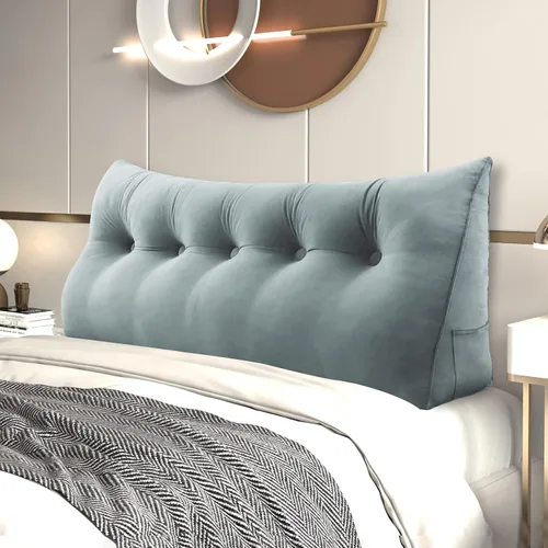 Miniatura 14 de Almohada de Cuña para Cabecero, Almohada Bolster Grande para Lectura, Almohadas para Sentarse en la Cama para Adultos, Cojín Triangular de Amarillo