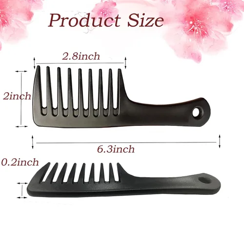 Miniatura 3 de Mini peines para el cabello, paquete de 2 peines pequeños y anchos para mujer, peine de ducha portátil para cabello rizado, largo, húmedo y seco