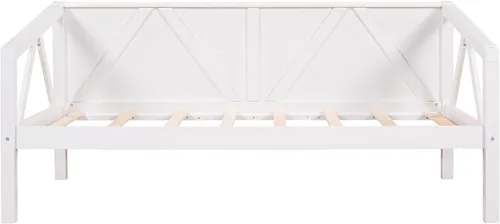 Miniatura 8 de Harper & Bright Designs Sofá cama de madera maciza tamaño individual, sofá cama multifuncional con soporte de listones de madera, marco de cama