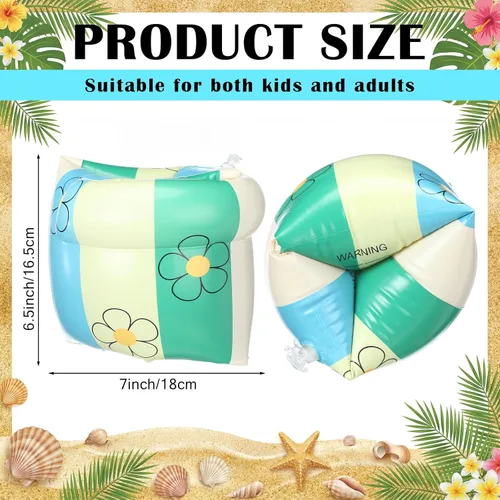 Miniatura 4 de JellyArch Flotadores inflables de PVC, 2 unidades, bandas de brazo inflables de PVC, flotadores de piscina, flotadores de natación para adultos