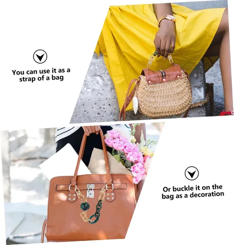 Miniatura 8 de VALICLUD Cadena de acrílico para bolsa, correa gruesa para bolso, bolso de mano, bolsa de repuesto, decoración de bolso, bolso de mano, accesorio