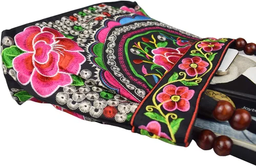 Miniatura 7 de Bolsos de hombro para mujer, estilo vintage, bordados, florales, para mujer