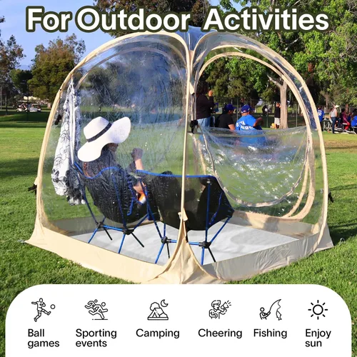 Miniatura 7 de EighteenTek® - Cápsula deportiva con suelo adjunto, visión clara de 360°, protección UV UPF 50+, refugio instantáneo impermeable para todo