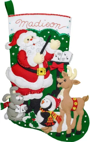 Miniatura 2 de Bucilla 86930E Kit de Calcetín de Fieltro con Apliques Práctica del Coro de Santa 18