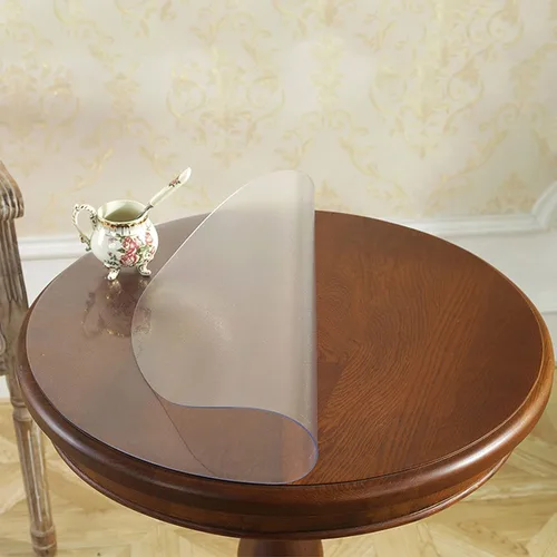 Miniatura 6 de Protector de mesa de PVC esmerilado de 0.079 pulgadas de grosor, almohadilla redonda de plástico, antideslizante, transparente, cubierta de mesa