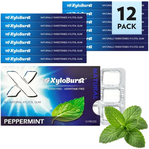 Miniatura 3 de XyloBurst Goma de mascar de xilitol Sin azúcar, sin gluten, apto para dieta cetogénica Goma de mascar sin aspartamo para la salud bucal Menta