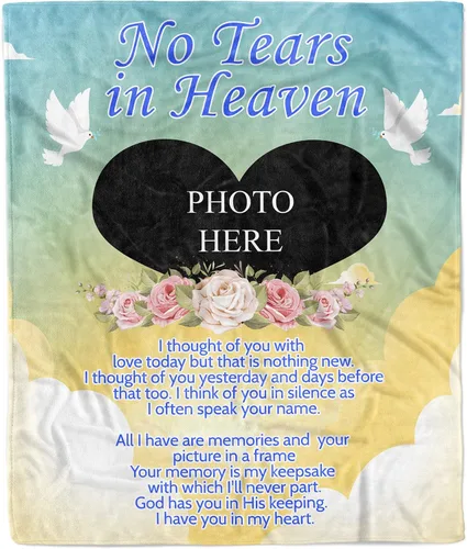Miniatura 40 de Manta personalizada con foto de condolencias en memoria de un ser querido, regalo de recuerdo para la abuela perdida, manta conmemorativa Manta