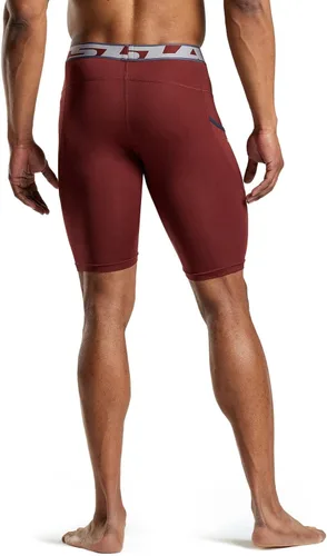 Miniatura 4 de TSLA - Pantalones cortos deportivos de compresión para hombre, en paquete de 1 o 3unidades, mallas para correr de rendimiento deportivo, frescas