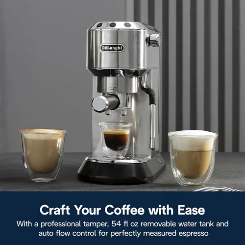 Miniatura 5 de Máquina de espresso De’Longhi Dedica Arte con varita de vapor My LatteArt (espumador de leche), bomba de 15 bares y control de temperatura de 3