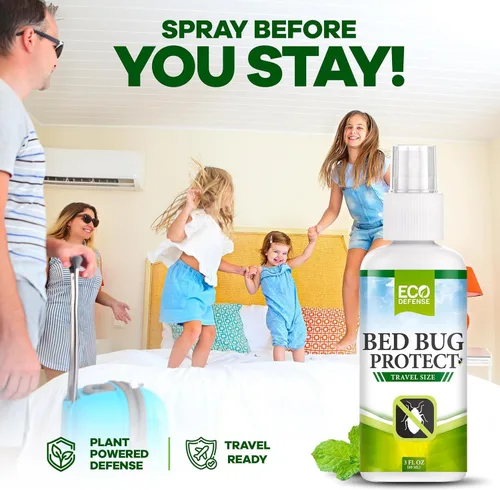 Miniatura 5 de Eco Defense - Spray contra chinches de tamaño de viaje - Aprobado por TSA 85 ml – Artículos esenciales de viaje para hotel, crucero, vacaciones