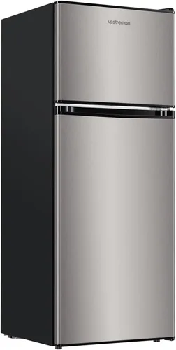 Miniatura 10 de Upstreman Mini refrigerador de 3.1 pies cúbicos con congelador, refrigerador pequeño de doble puerta, termostato ajustable, mini refrigerador